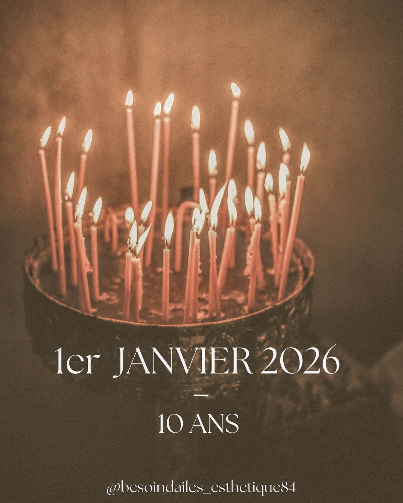 Le 1er janvier 2026,Besoin d’Ailes marque 10 ans d’activité.Pour accompagner cette date symbolique,les massages d’1h bénéficierontd’un tarif anniversaire,le temps de cette journée.✨ 60€ (au lieu de 80€)Une manière simple de célébrer ce cap,et d’ouvrir l’année dans le soin.